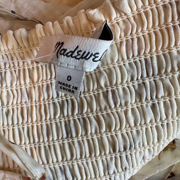 Madewell Soren 100% Silk Cutout Floral Midi Dress Size 0 - Picture 4 of 11